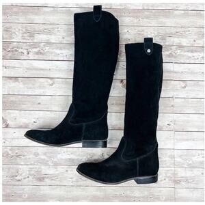 Michael Kors Women's Black Suede Knee High Pull On Riding Boots - Size 10
